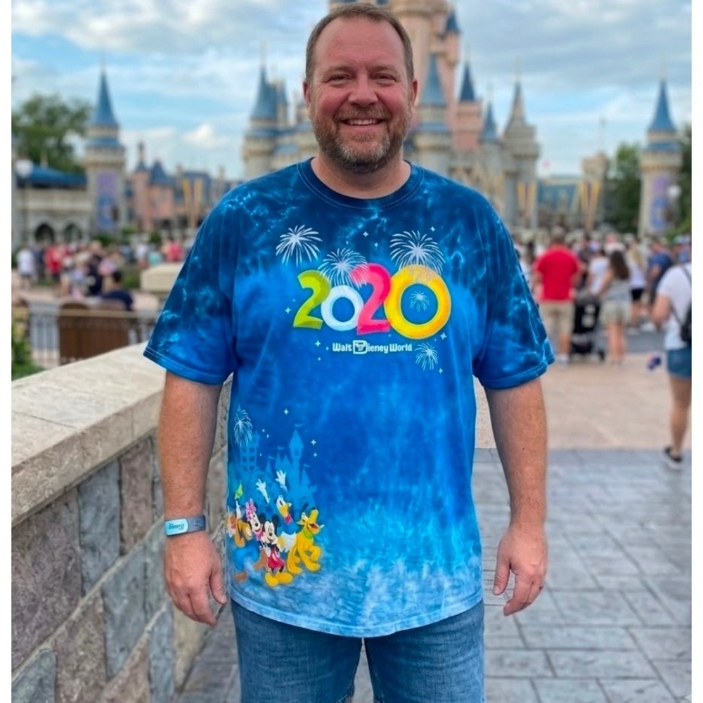 Disney Parks 2020 Walt Disney World Blue Tie Dye Mickey Mouse Tee Shirt Mens 3XL